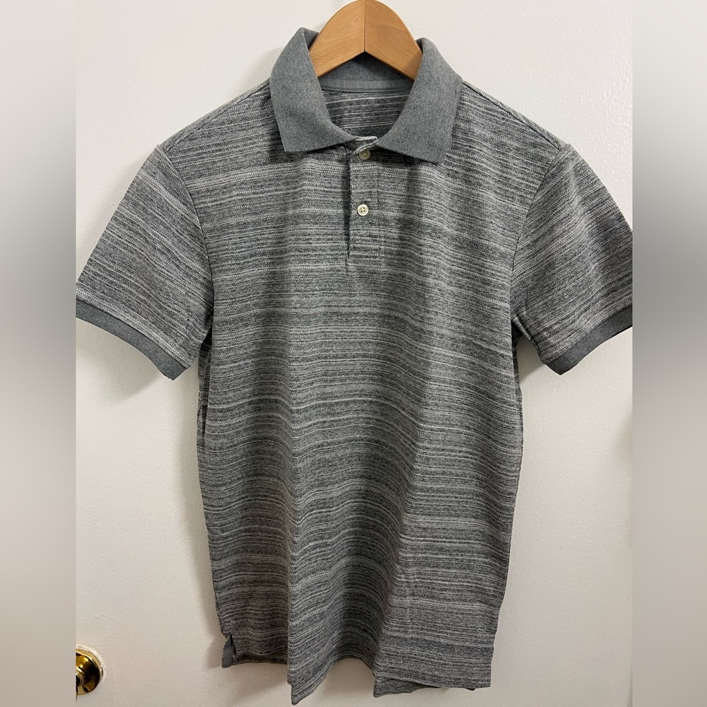 Gray mélange muscle fit  Polo Shirt size S